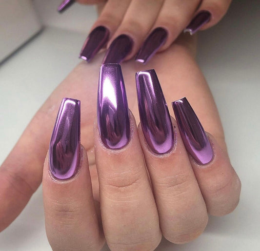 Purple Chrome Nails