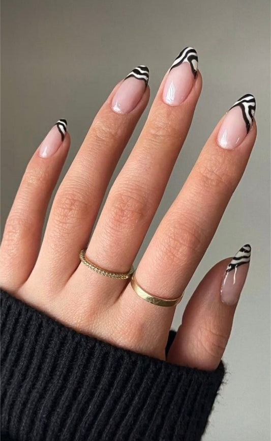 Abstract French Tip Nails