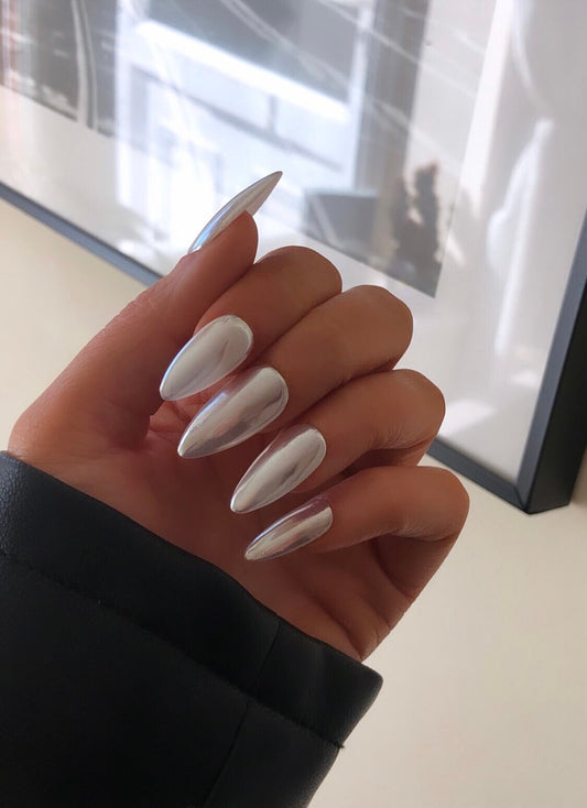 Silver Chrome Nails