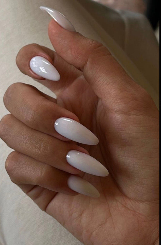 Milky White Press On Nails