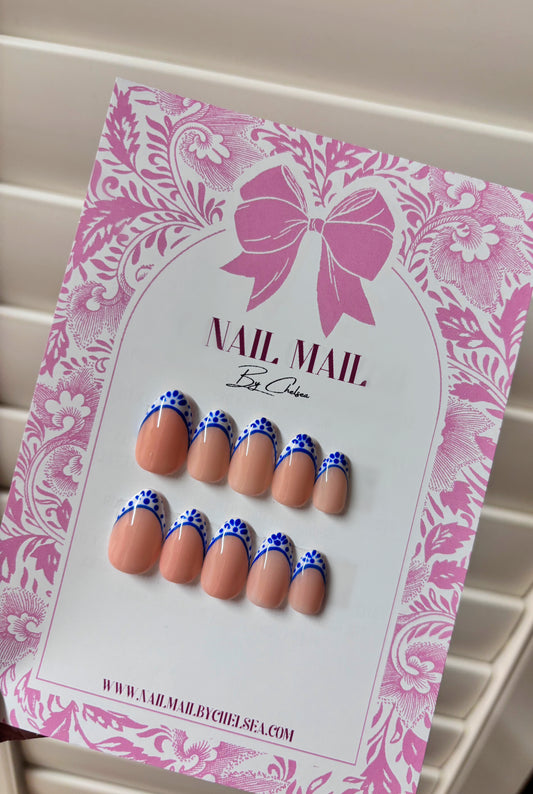 Greece inspired press on nails