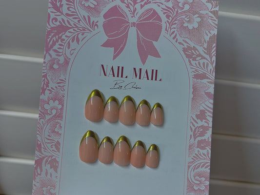 Gold French Tip press on nails