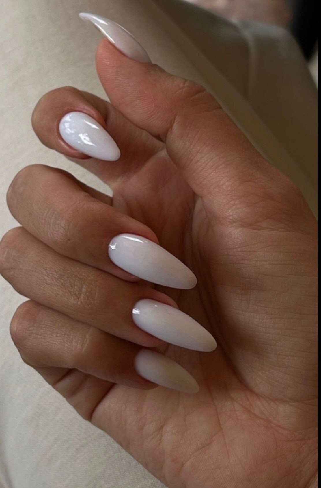 Milky White Press On Nails
