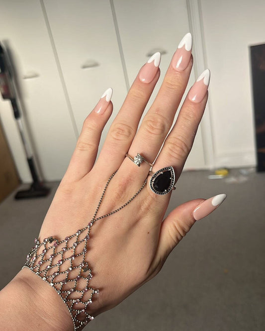 Heart French-Tips press on nails